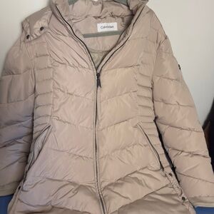 Calvin Klein Women's Light Tan Puffer Coat